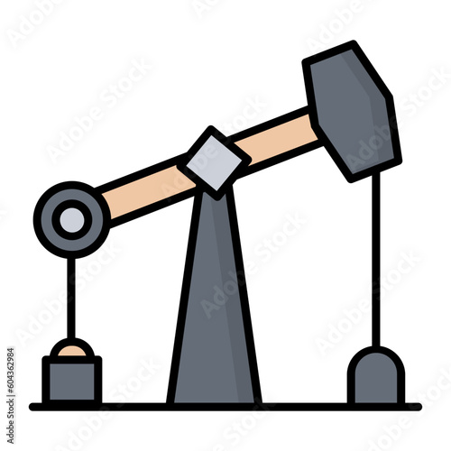 Drilling Rig Line Color Icon