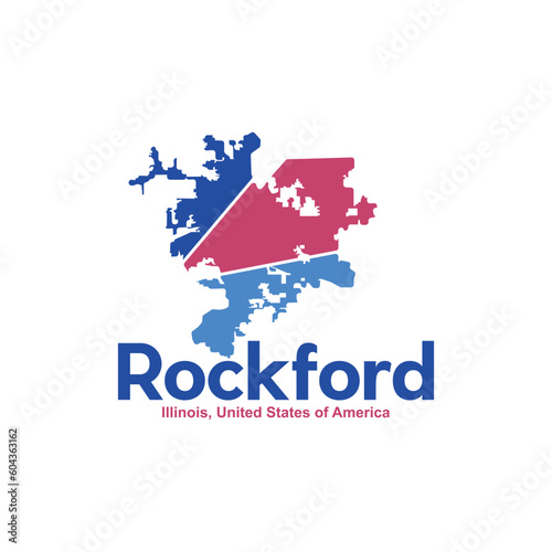 Rockford Illinois United States City Map Creative Design