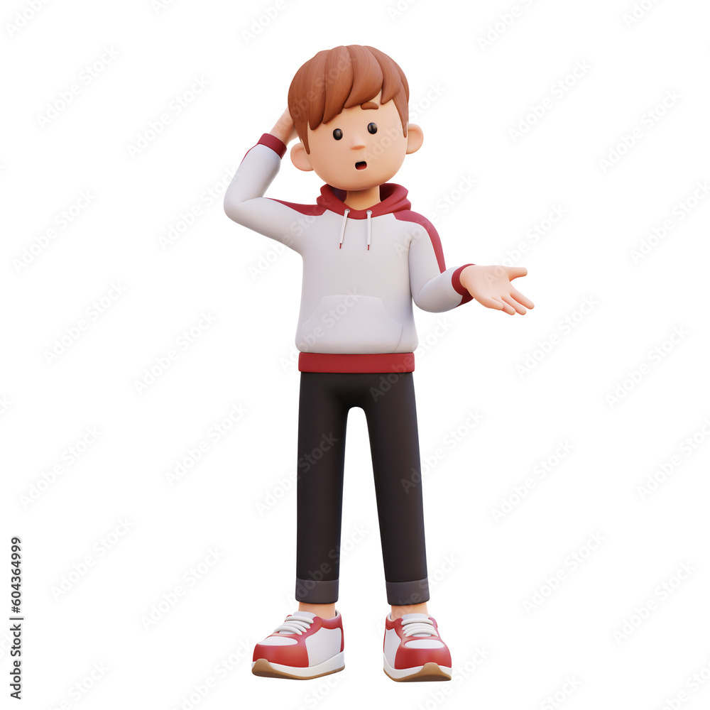 3d male character confused