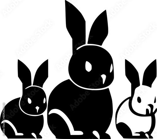 Bunnies - High Quality Vector Logo - Vector illustration ideal for T-shirt graphic photo