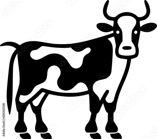 Cow - Black and White Isolated Icon - Vector illustration