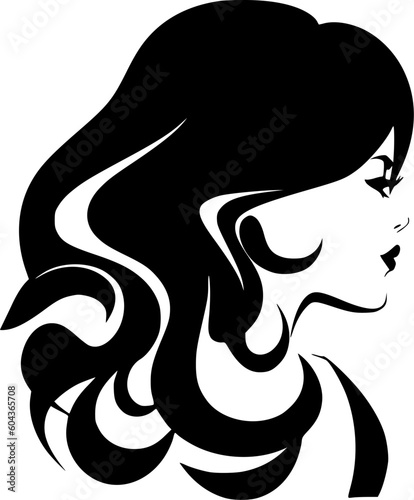 Hair - Black and White Isolated Icon - Vector illustration