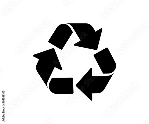Vector recycling symbol. Black recycle icon isolated on white background