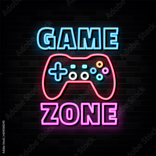 Game Zone Neon Signs Vector Design Template Neon Style
