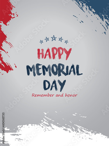 Momorial day background with grey color background for your design photo