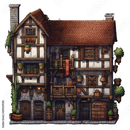 2D Pixel Art Gaming: Buildings, Houses, Scenery, and Items for RPG