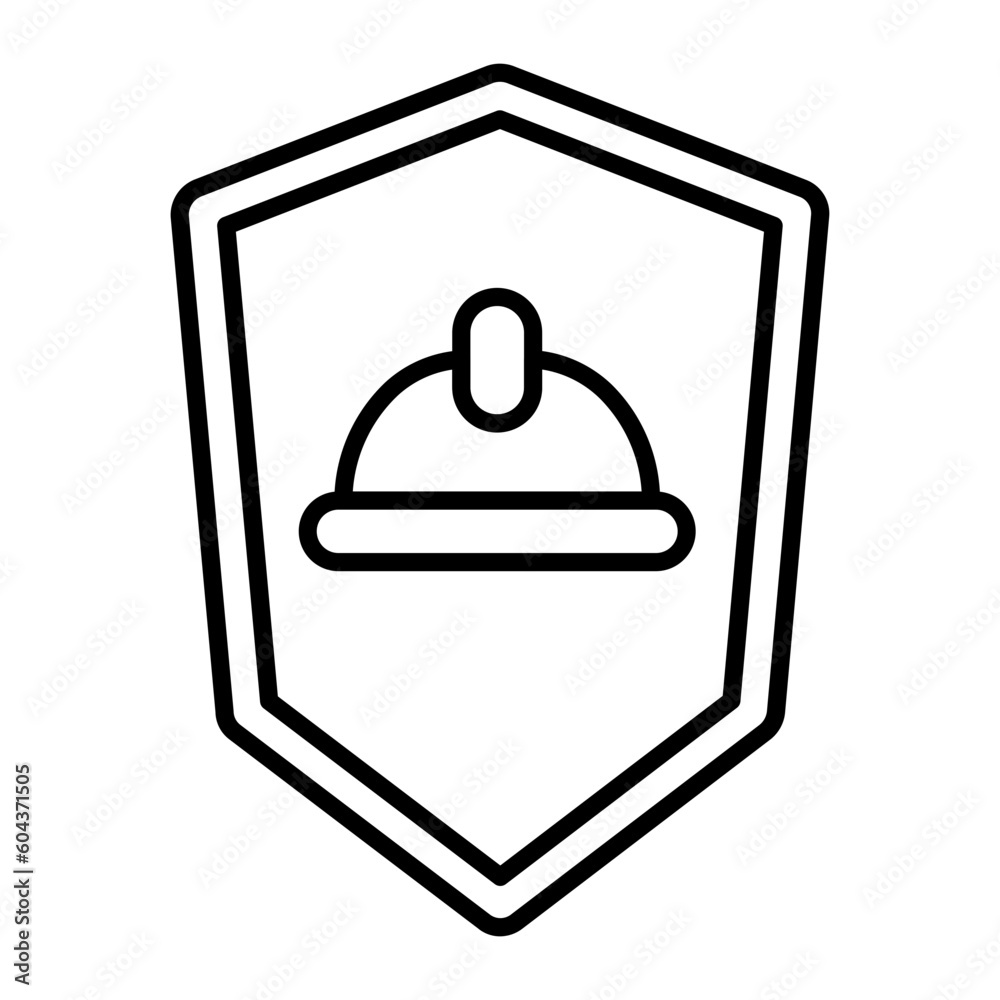 Worker Security Thin Line Icon Worker Security Thin Line Icon
