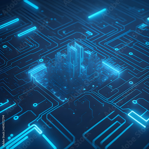 Motherboard Processor Circuit. Generative AI	