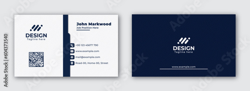 business card double-sided creative template. landscape orientation. Vector illustration