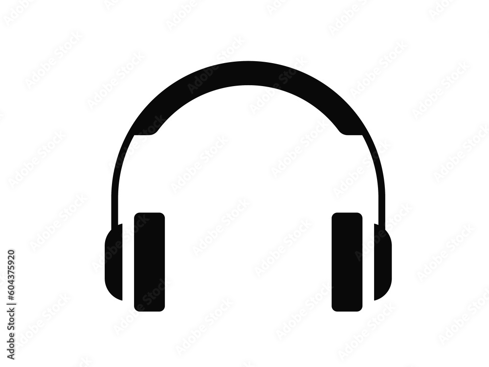 headphones icon vector silhouette glyph black isolated on trendy gradient background,headphone symbol icon. 
 - obrazy, fototapety, plakaty 