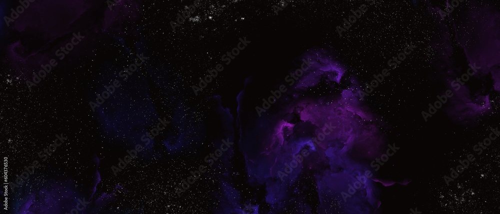 Nebula night starry sky in rainbow colors. Space background with realistic nebula and shining stars. - obrazy, fototapety, plakaty 