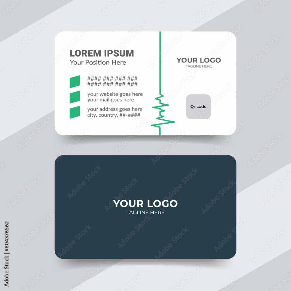 modern healthcare medical doctor business card template design in front and back view.	
