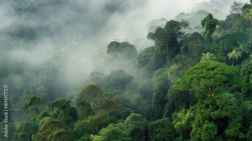 Aerial top view forest tree  rainforest ecosystem and healthy environment concept and background  texture of green tree forest view from above. Concept of carbon trading market.