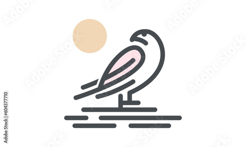 Abstract Bird Logo Line Art Silhouette