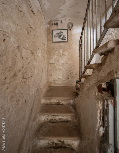 Bari, Italy - one of the pearls of Puglia region, Old Town Bari displays a peculiar architecture with its narrow buildings and its religious icons placed in the inner yards  photo