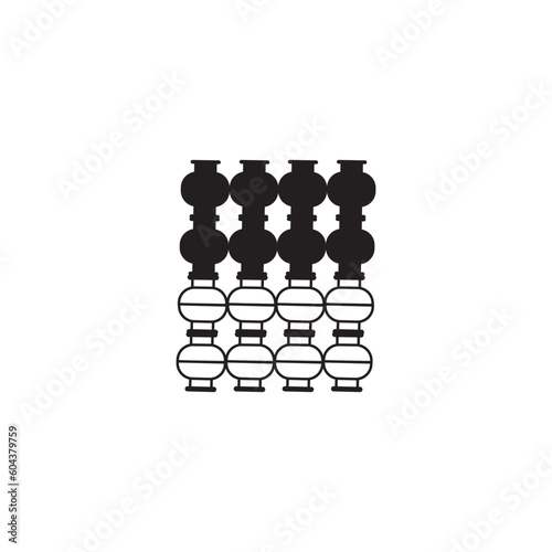 Pipeline heating sign. Pipe connection icon