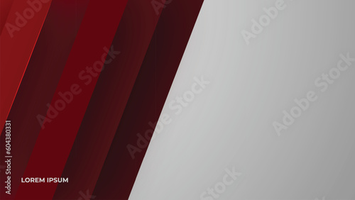 red wallpaper with parallelogram shapes and elegant shadows. background with symmetrical shapes colored red tones. Isolated on grey background
