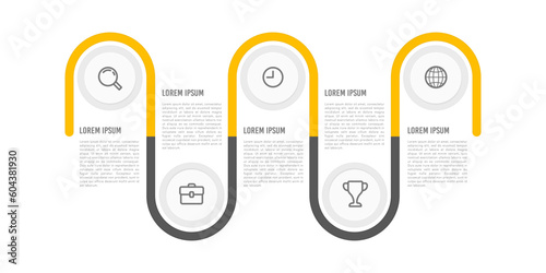 Timeline business infographic 5 steps to success. Vector illustration.