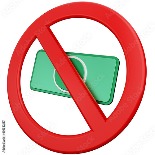 cashless sign 3d icon