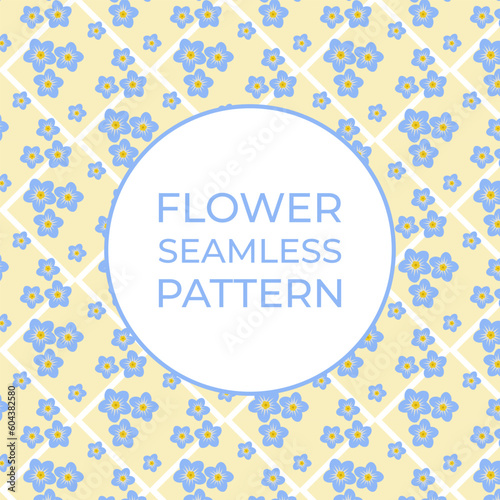 Flower Forget-Me-Not Blue Pattern. Vector Illustration In Flat Style