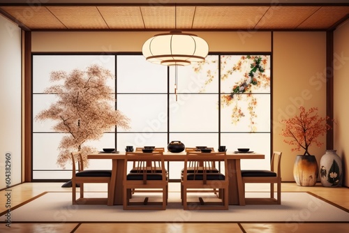 dining room japanese style lighting background