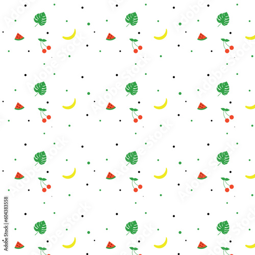 seamless pattern with fruits. summer pattern