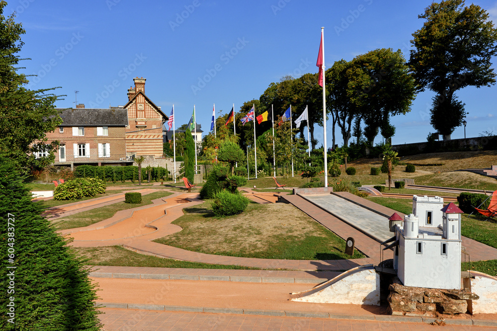 Mini Golf at Saint-Valery-sur-Somme in the Bay of the Somme in the Hauts-de-France departement, France