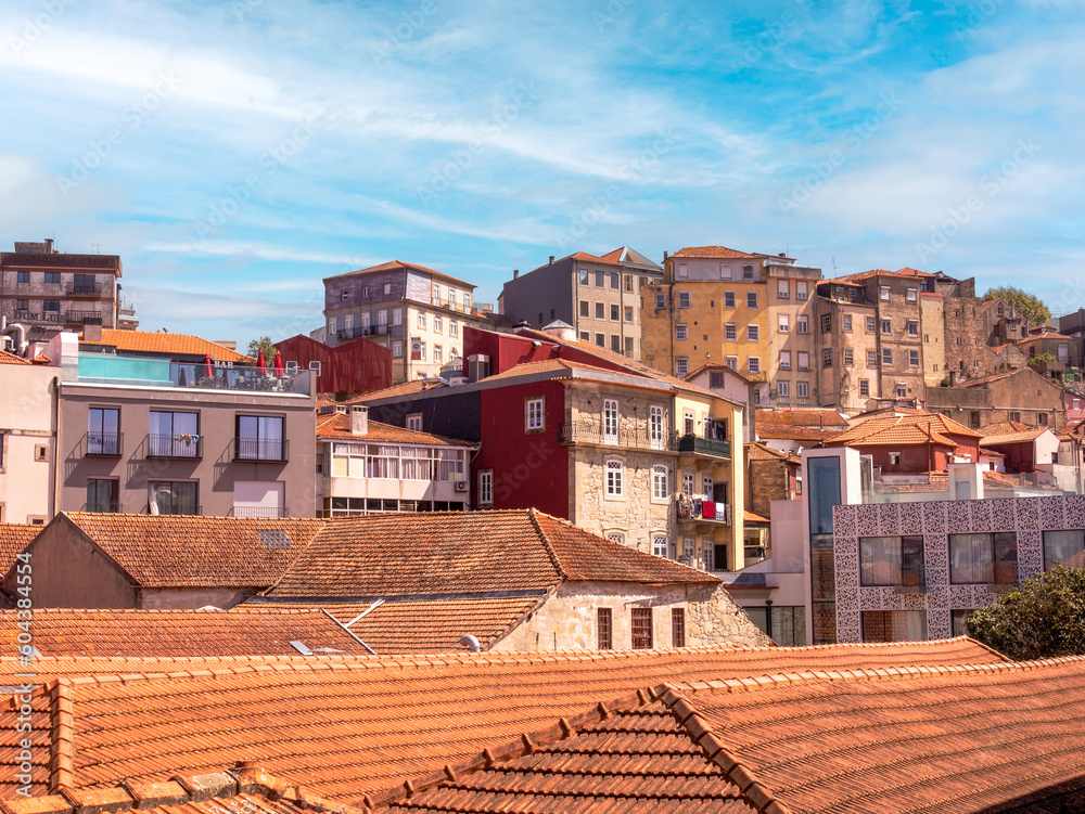 View on colorful houses in porto, portugal
