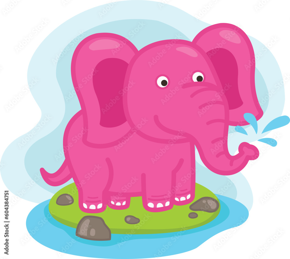 cute cartoon elephant character on white background illustration cute cartoon elephant character on white background illustration