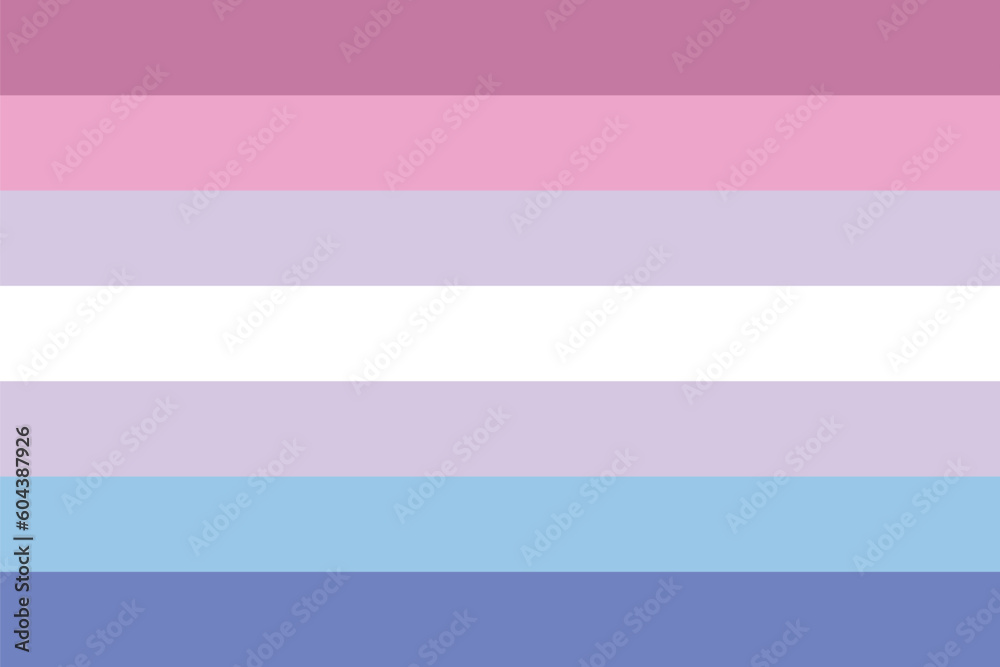 Bigender Pride Flag. Presence of who identify as both male and female