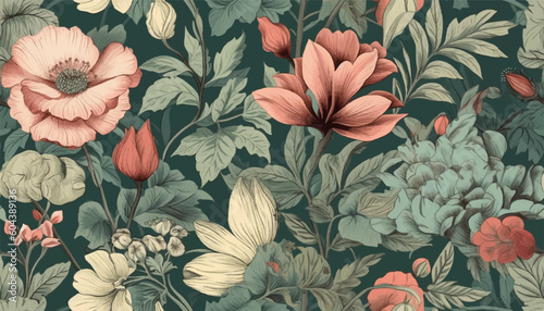 Bright floral abstract print. Artistic seamless pattern. Fashionable template for design