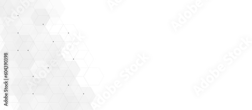 Abstract design element with hexagons shape. Connecting dots and lines. Used for design healthcare, science and medicine background