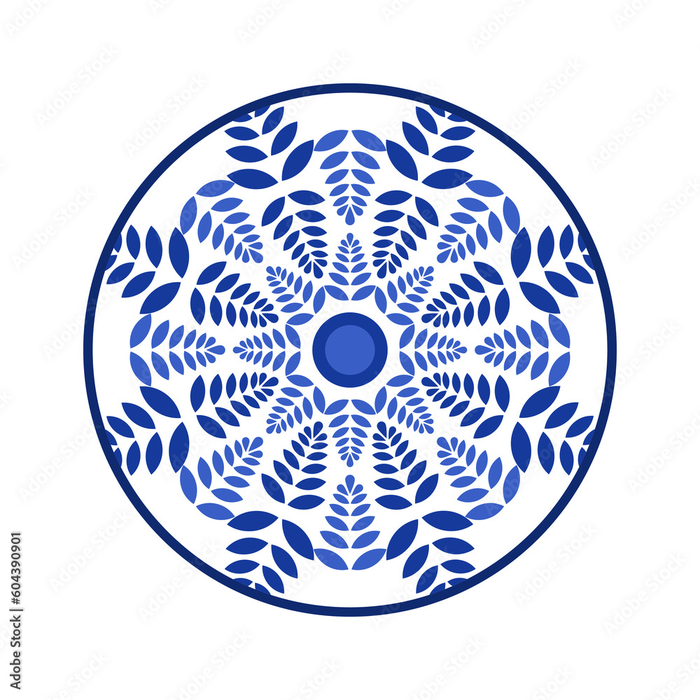 Porcelain plate with traditional blue on white design in Asian style. design pattern for background, plate, dish, bowl, lid, tray, salver, vector illustration art embroidery. bushes spiral plate. Porcelain plate with traditional blue on white design in Asian style. design pattern for background, plate, dish, bowl, lid, tray, salver, vector illustration art embroidery. bushes spiral plate.
