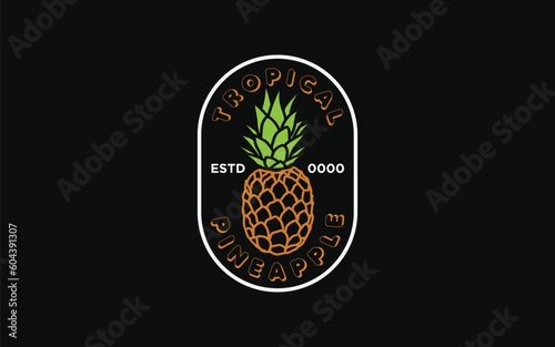  logo design featuring the iconic pineapple symbol, representing warmth, hospitality, and tropical vibes. It exudes a welcoming and playful aesthetic, making it ideal for businesses and brands 