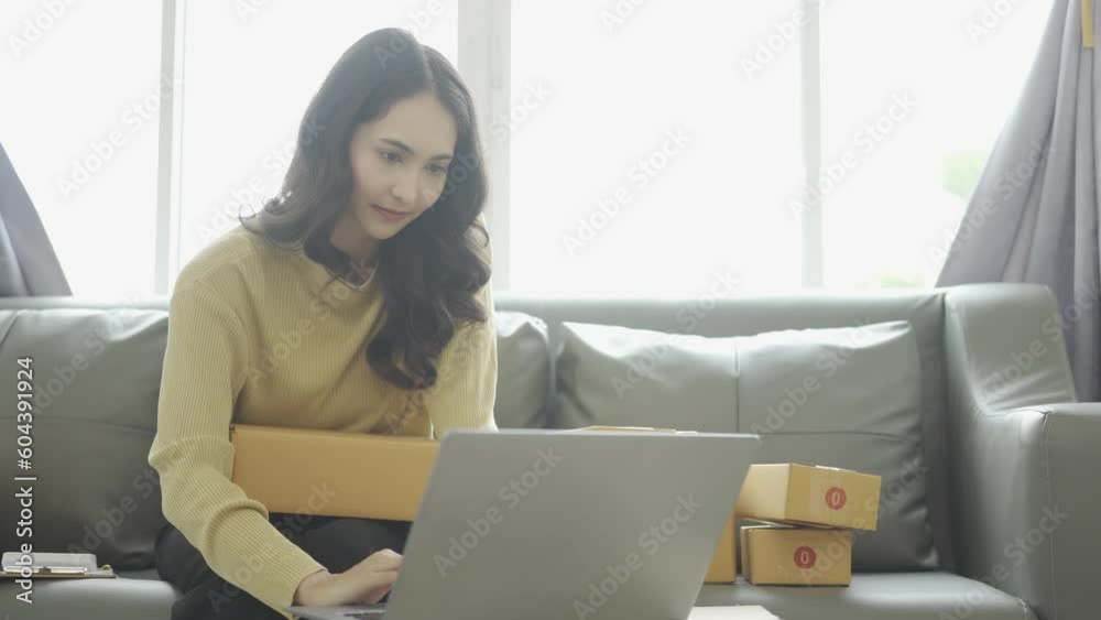 Asian businesswoman selling online and checking product packages
Receive orders on laptop, phone and take notes on transport packages. Home office female entrepreneur (SME business Asian businesswoman selling online and checking product packages
Receive orders on laptop, phone and take notes on transport packages. Home office female entrepreneur (SME business