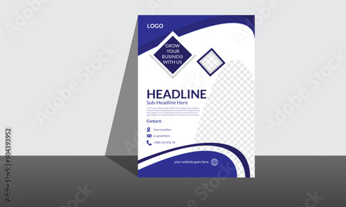 Travel poster or flyer pamphlet brochure design. Graphic design layout with triangle graphic elements and space for photo background