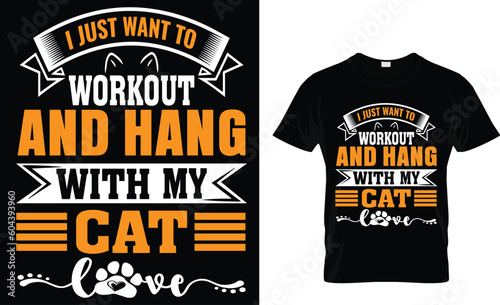 Wallpaper Mural I just want to workout and hang with my cat t-shirt design Torontodigital.ca