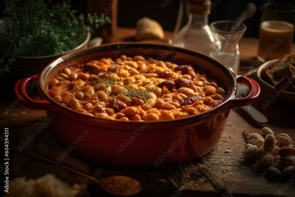 Tasty dish of beans on a plate product photography. Ai generated Tasty dish of beans on a plate product photography. Ai generated