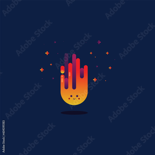 Happy flame illustration, Cute Flame boy