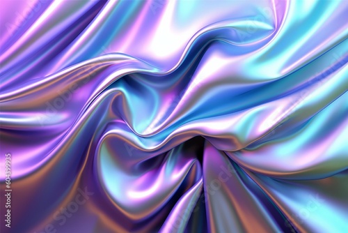 Mesmerizing Gradient Design  A Stunning Abstract Fluid Iridescent Holographic Neon Curved Wave in Motion Colorful Background  Generative AI.