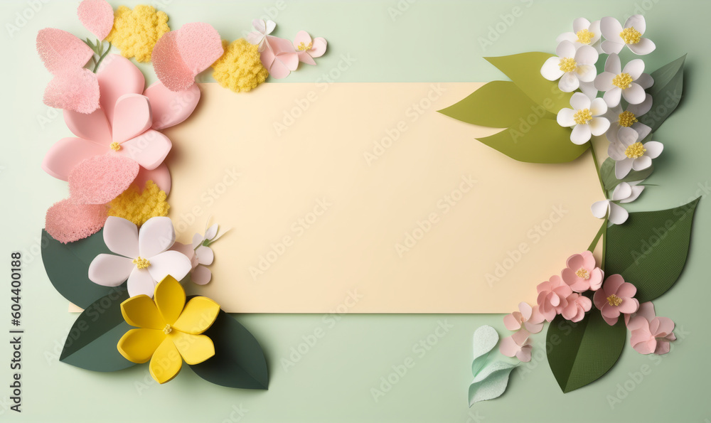 Spring into Celebration: A Floral Easter Card with Peonies for Women's Day, Mother's Day, Birthdays, and Anniversaries with Ample Copy Space, Generative AI.
