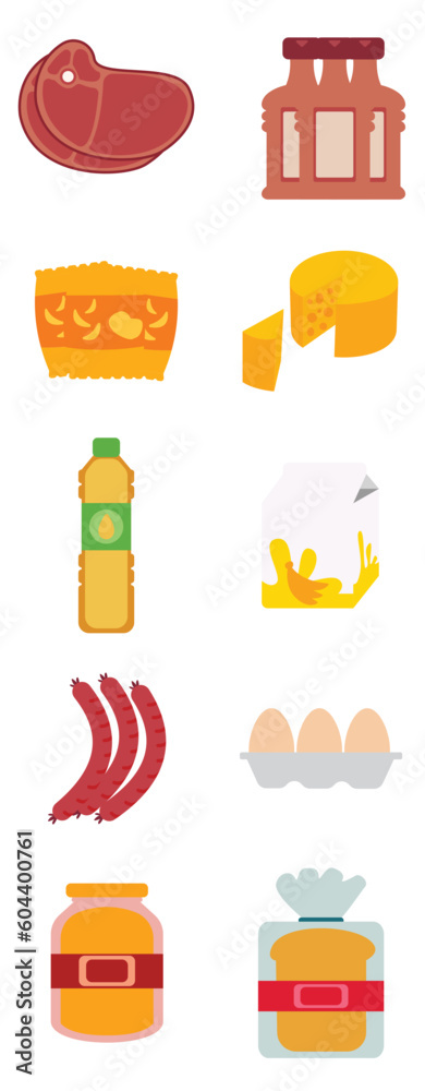 Grocery Illustration Set Collection Grocery Illustration Set Collection