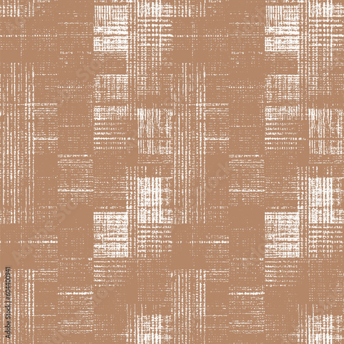 camel plaid seamless woven linen texture background flax hemp fiber natural pattern. organic fibre close up weave fabric surface material natural cloth textured rough
