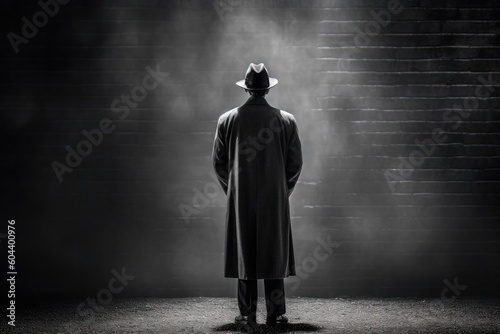 Mystery Unveiled: Back View of an Investigator on the Case