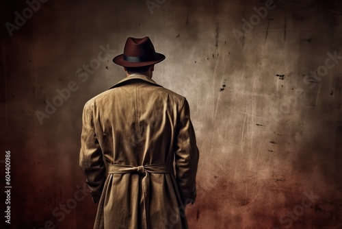 Mystery Unveiled: Back View of an Investigator on the Case