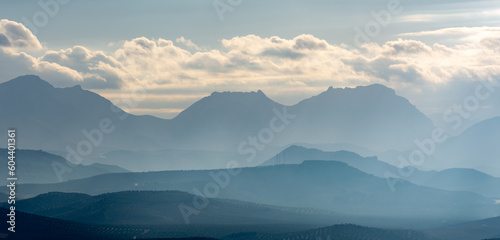 mountains in the morning