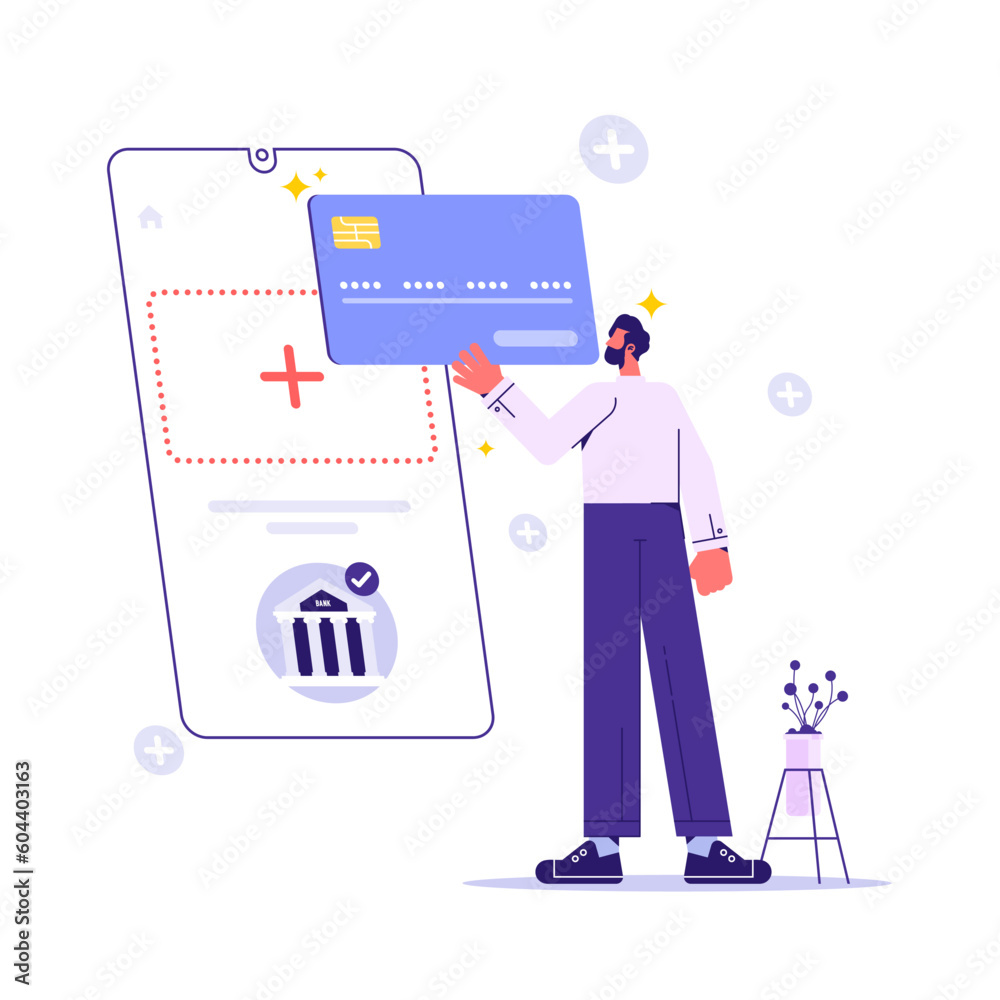 Man with debit or credit card paying or shopping online or purchasing with smartphone. Internet payment system or technology. Online payment or banking via mobile application concept Man with debit or credit card paying or shopping online or purchasing with smartphone. Internet payment system or technology. Online payment or banking via mobile application concept