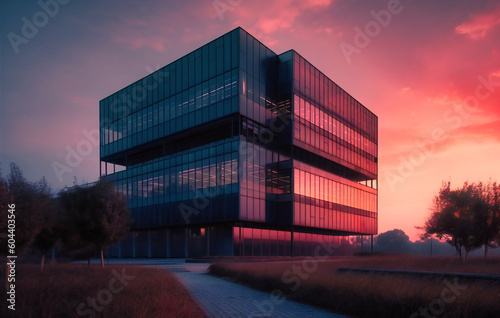 office building at sunset business video