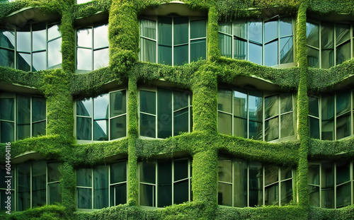 green building with green leaves on windows