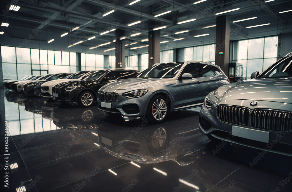 Car Store Photo & Art Print many people parked in a car showroom, Nilima